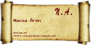 Nacsa Áron névjegykártya