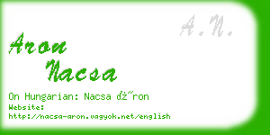 aron nacsa business card